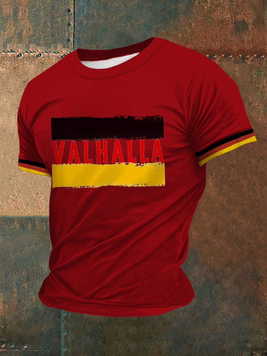 Deutsches Wikinger-Bedrucktes Kurzarm-T-Shirt für Männer