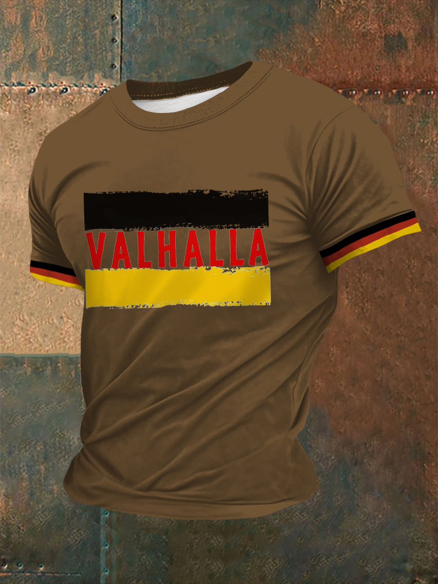 Deutsches Wikinger-Bedrucktes Kurzarm-T-Shirt für Männer