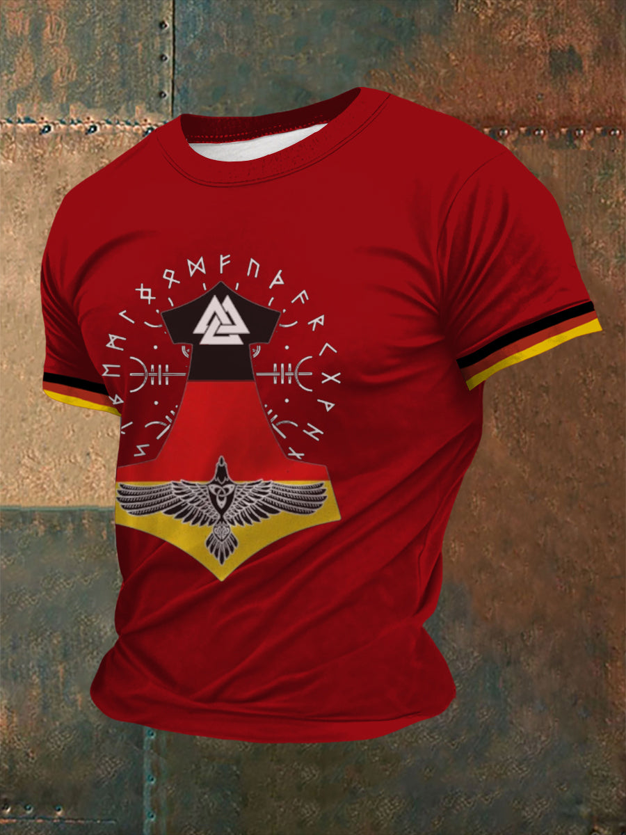 Deutsches Wikinger-Bedrucktes Kurzarm-T-Shirt für Männer