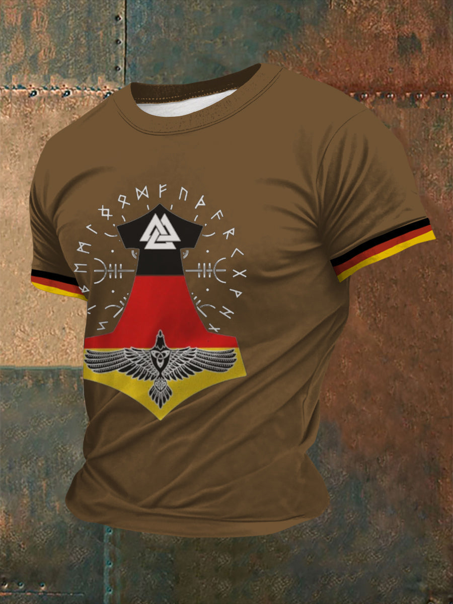Deutsches Wikinger-Bedrucktes Kurzarm-T-Shirt für Männer