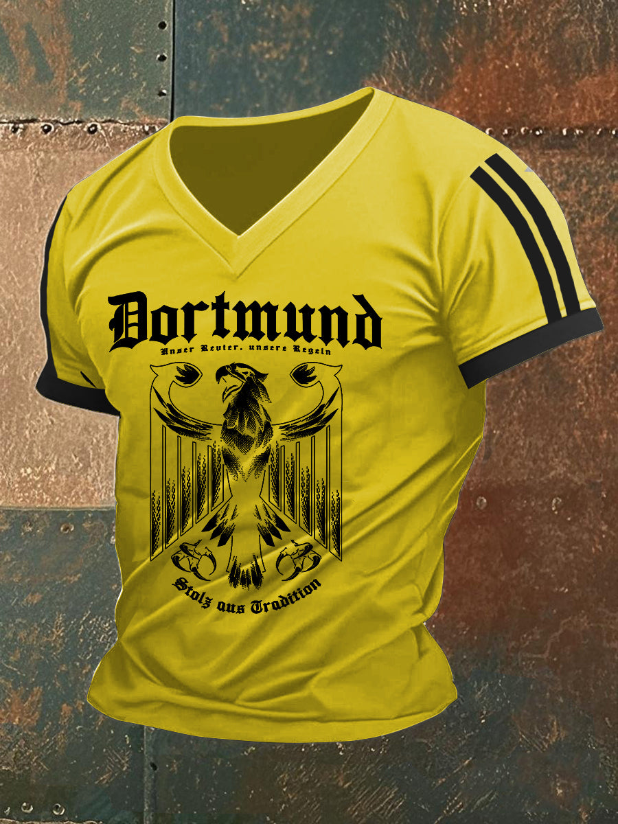 Männer Dortmund bedrucktes Kurzarm-T-Shirt
