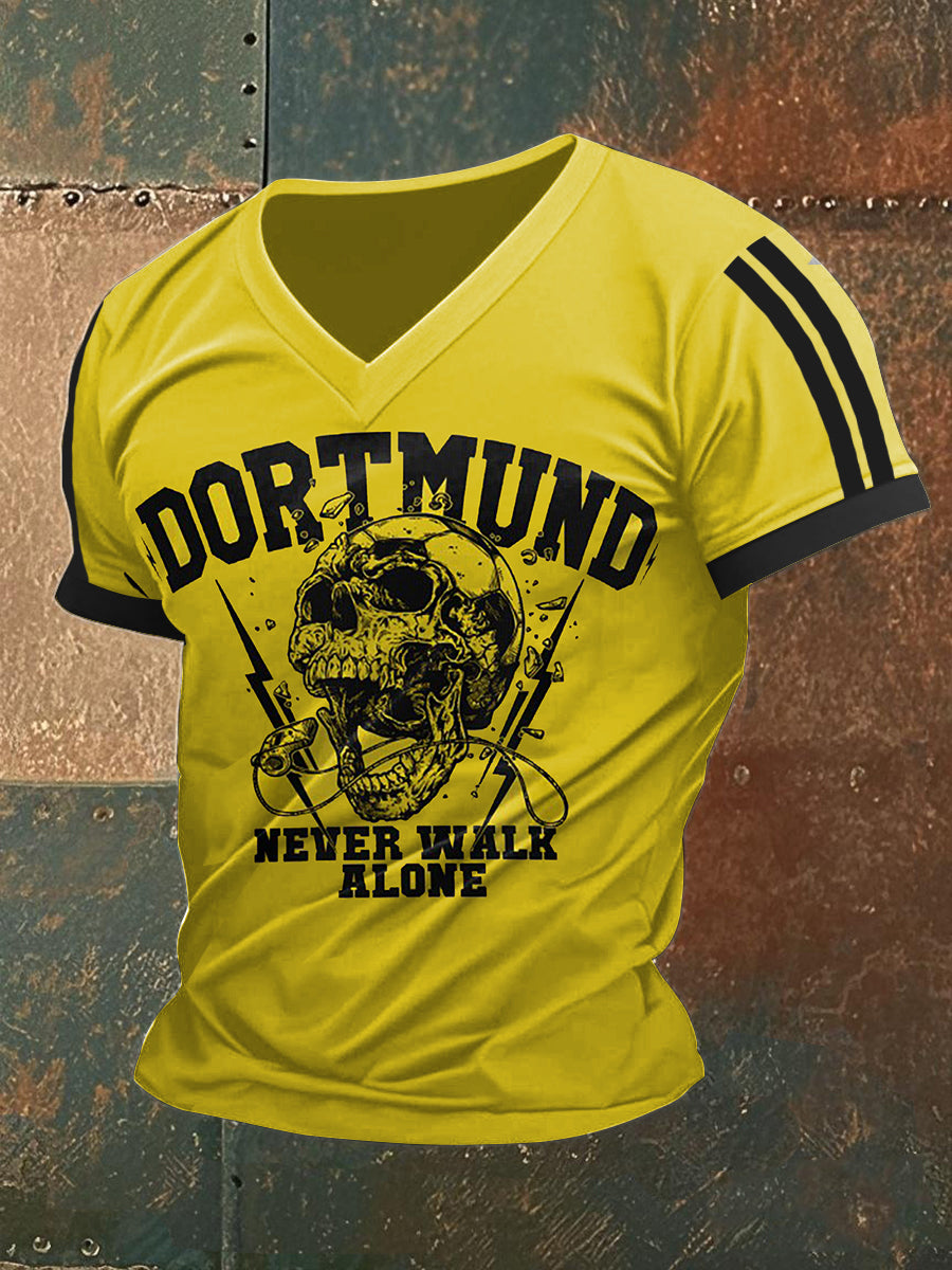 Männer Dortmund bedrucktes Kurzarm-T-Shirt