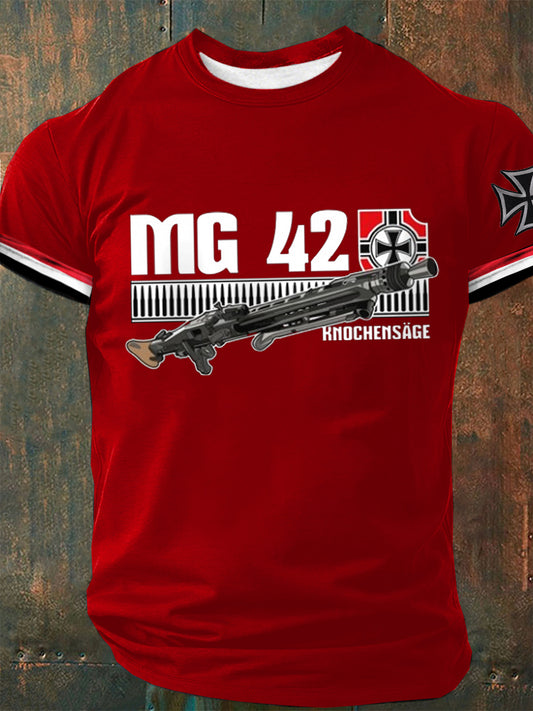 Herren Mg42 bedrucktes Kurzarm-T-Shirt