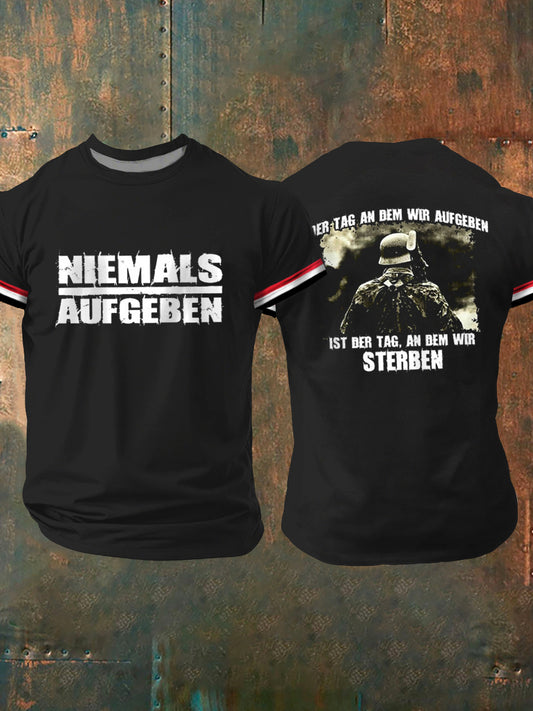 Niemals Aufben Bedrucktes Kurzarm-T-Shirt für Herren