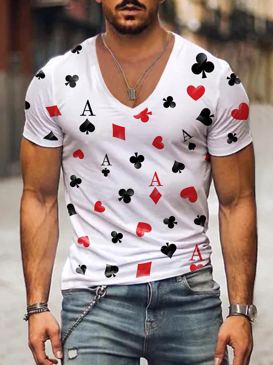 Männer Spielkarten inspiriert Kunstdruck T-Shirt