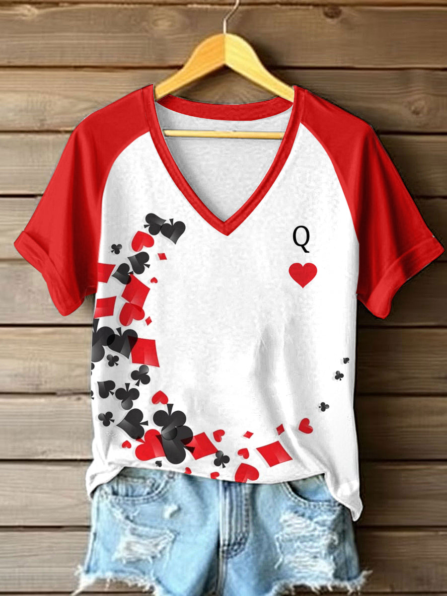 Frauen Spielkarten inspiriert Kunstdruck T-Shirt