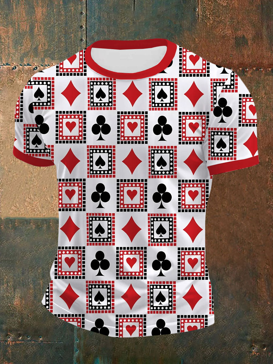 Herren Poker gedruckt lässig T-Shirt
