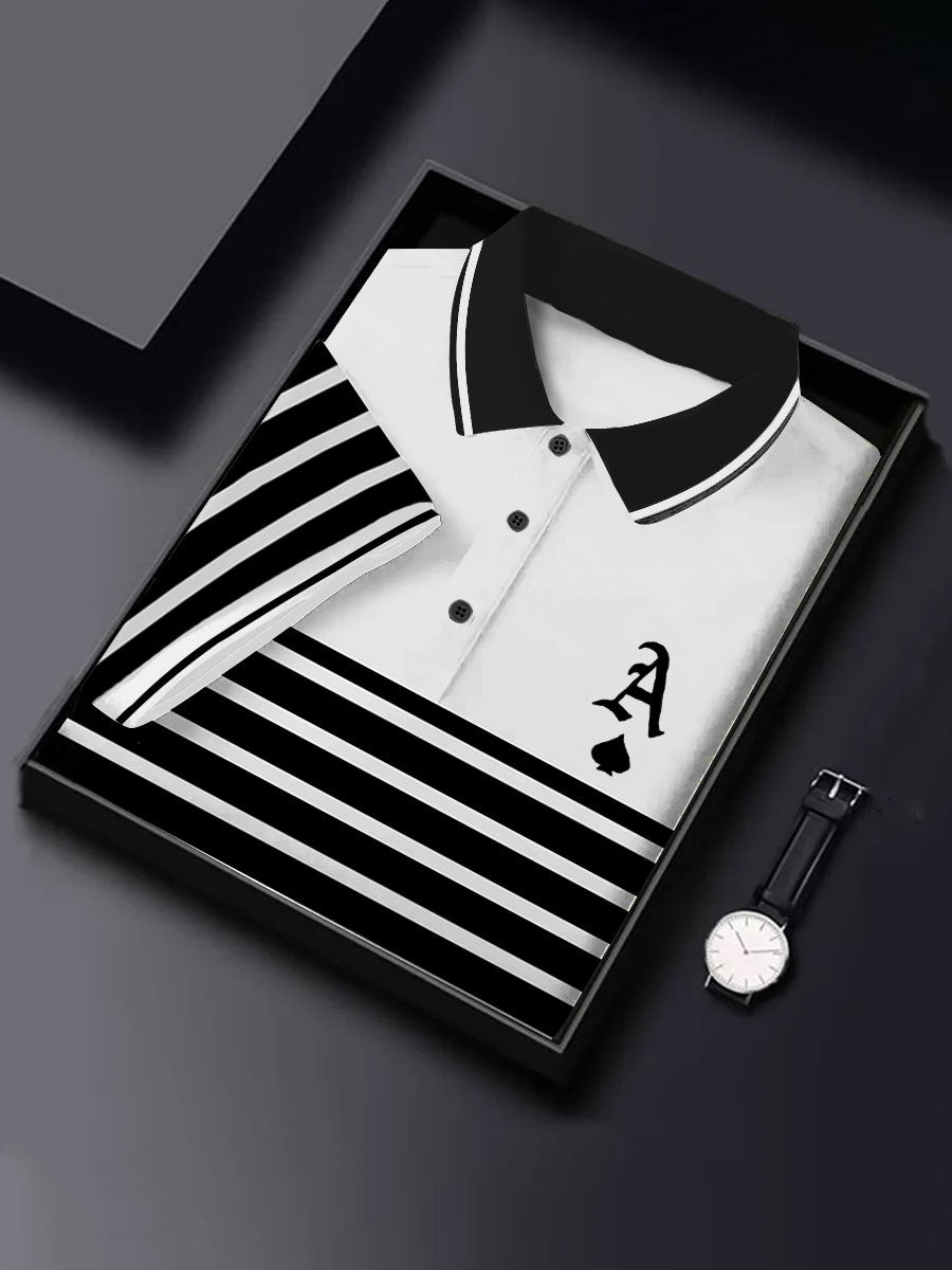 Herren Poker Ass von Pik gestreiften Tops