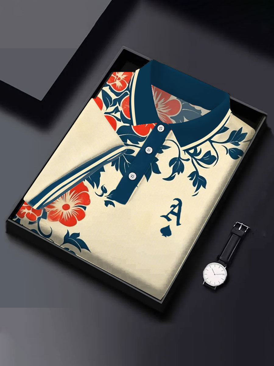 Herren Poker Vintage Blumen Ace of Pik Tops