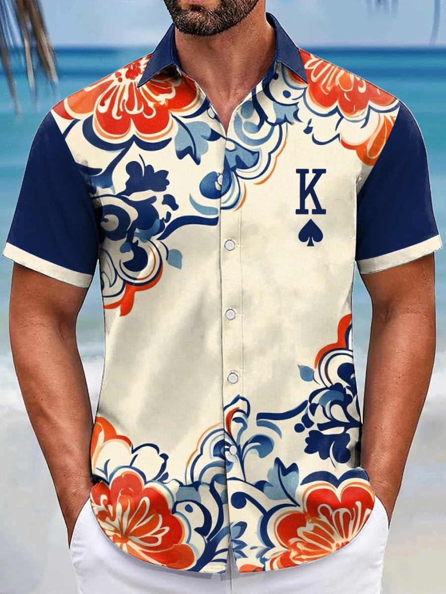 King of Spades-Shirts Poker im Resort-Stil für Männer