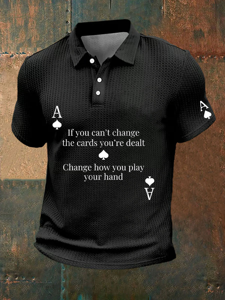 Herren Poker Philosophie des Lebens Waffel stoff T-Shirt