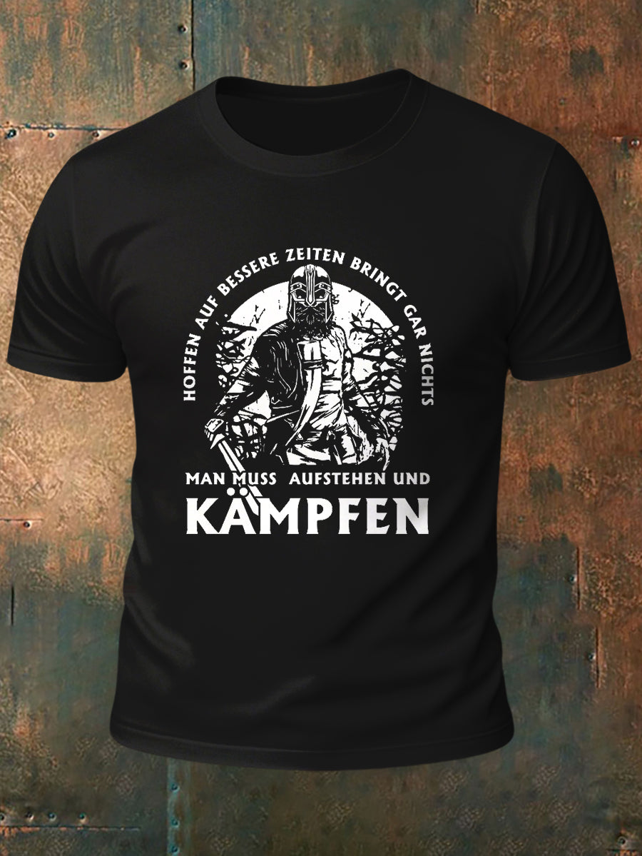 Herren Hoffen auf bessere Zeiten- KÄMPFEN Bedrucktes Kurzarm-T-Shirt