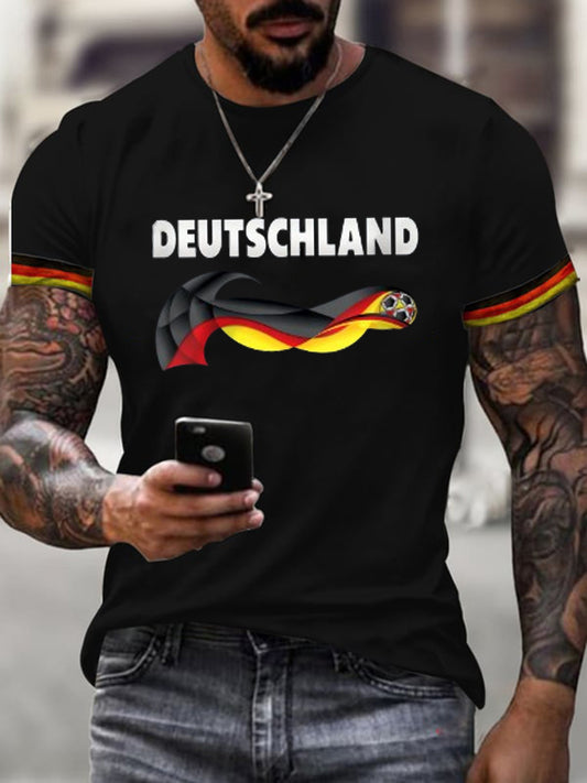 Deutschland bedrucktes Kurzarm-T-Shirt für Männer