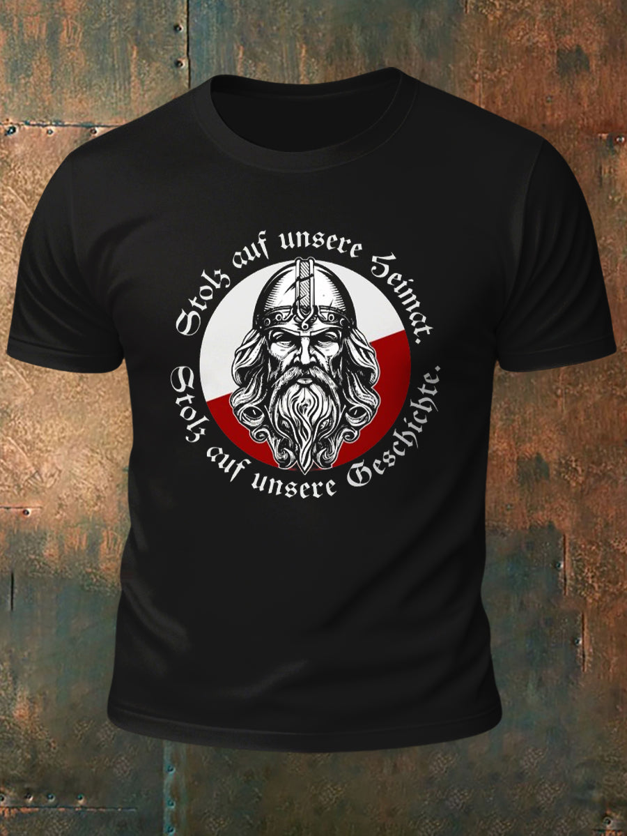 Herren Stolz auf unsere Heimat, stolz auf unsere Geschichte bedrucktes Kurzarm-T-Shirt