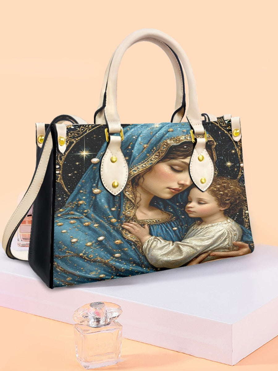 Damen Faith Virgin Mary Ledertasche Umhängetasche
