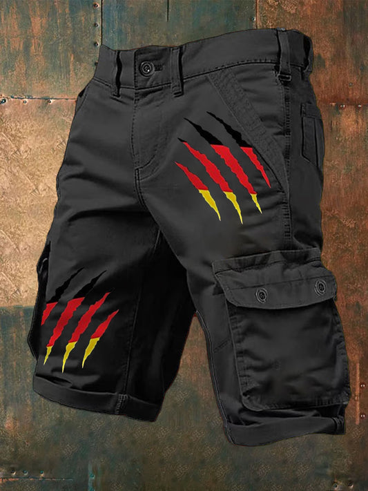 Herren Vintage Deutschland Print Freizeit-Cargo-Shorts