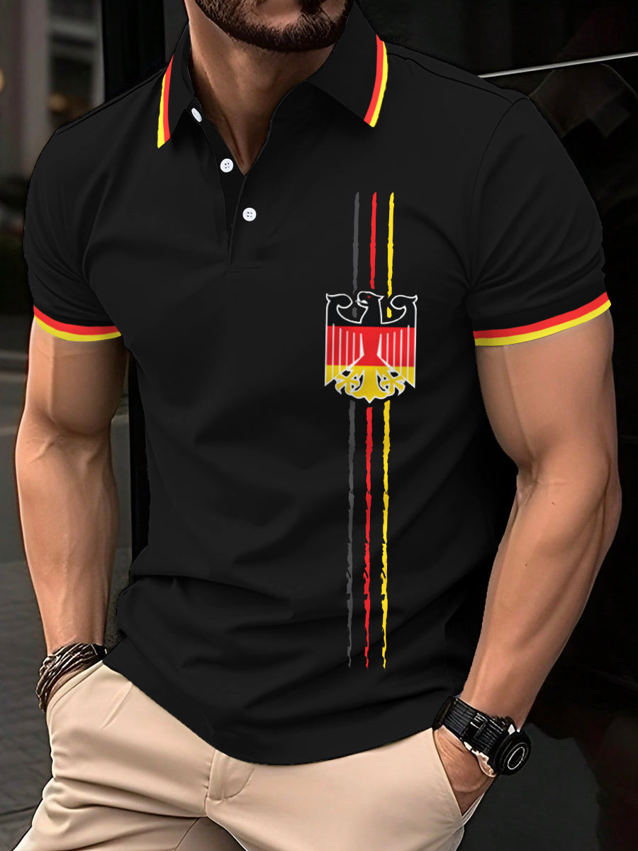 Herren Vintage Deutschland Print Casual Top