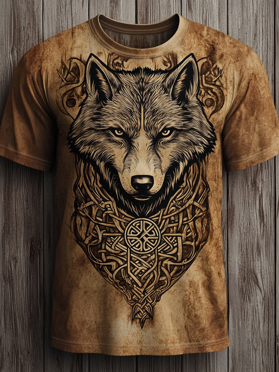 Herren Viking Wolf Totem T-Shirt