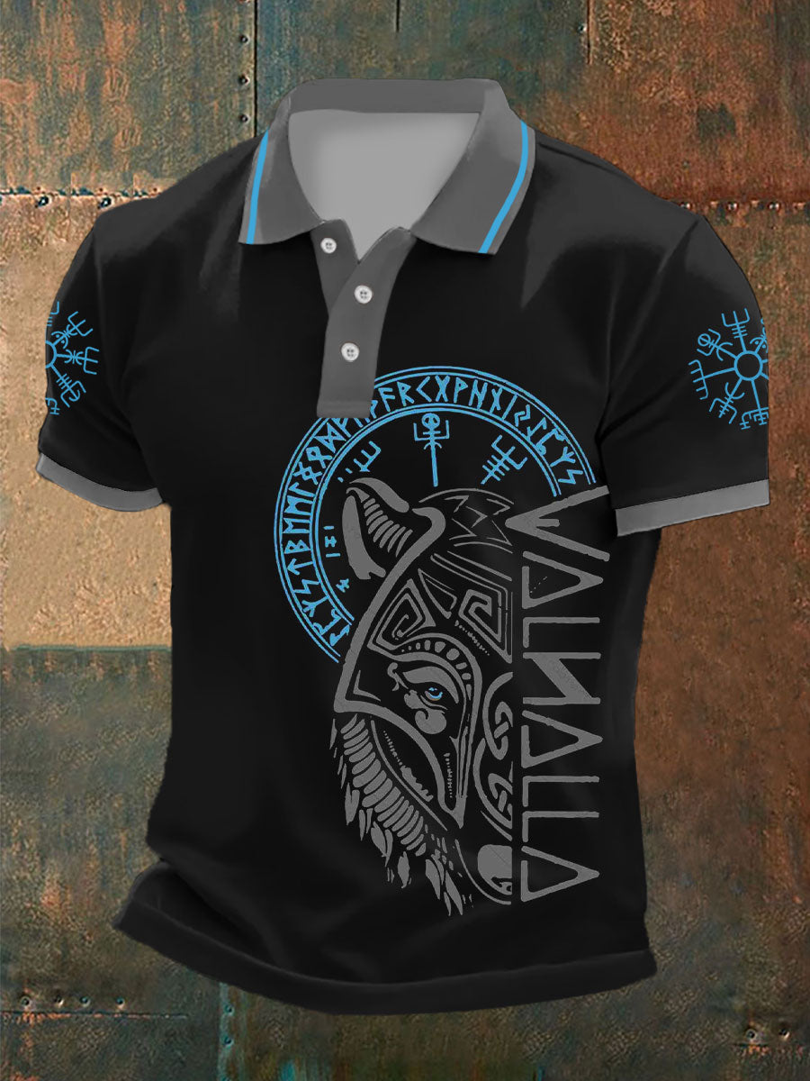 Herren Wolf Maske Odin Rune Tops