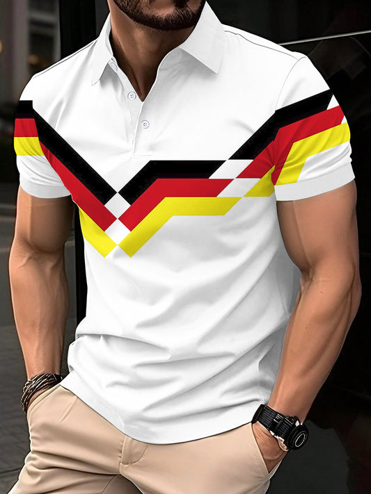 Herren Deutschland Geometrischer Druck Casual Top