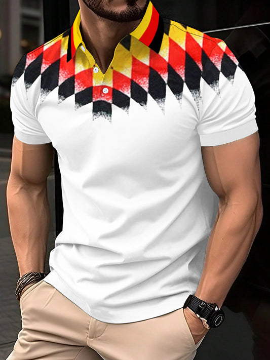 Herren Deutschland Geometrischer Druck Casual Top