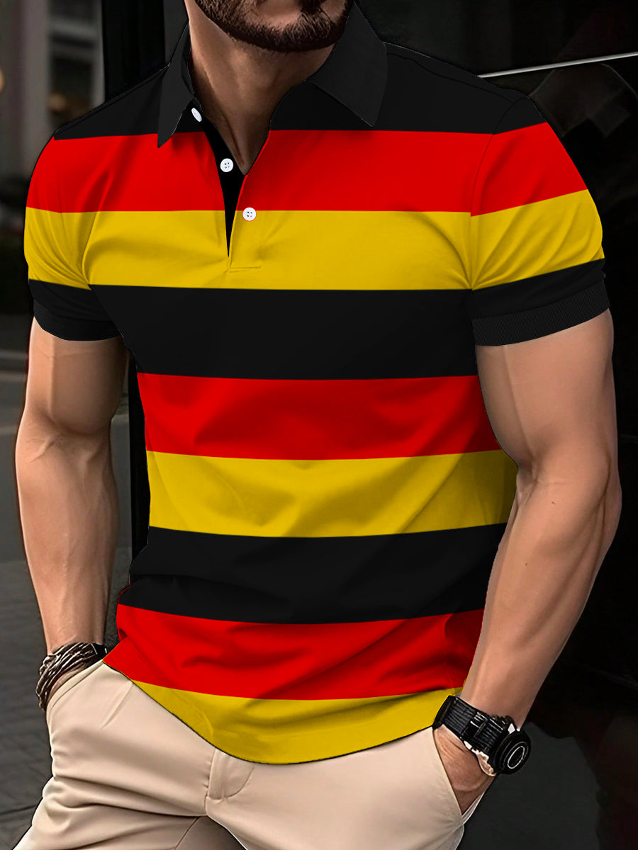 Herren-Deutschland-Streifen-Print-Casual-Top