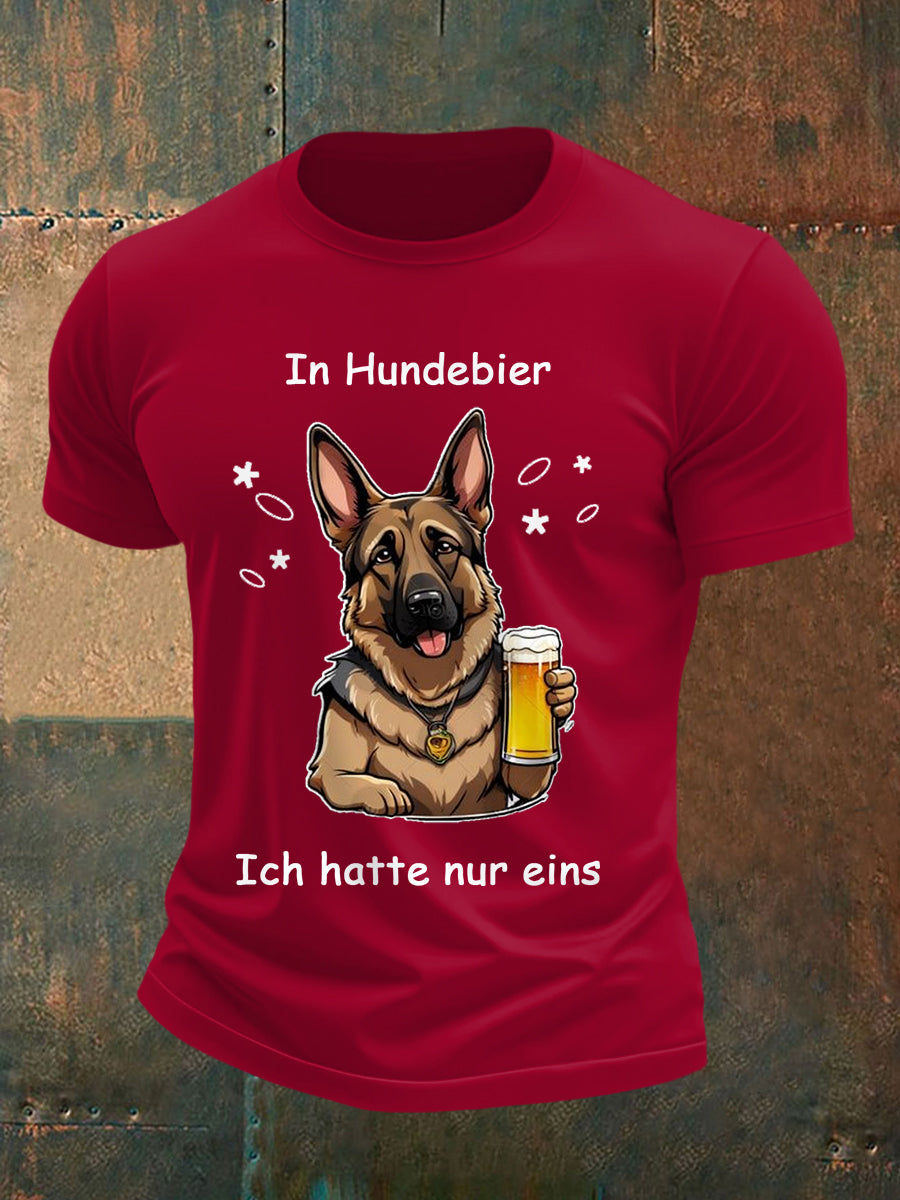 Männer lustig in Hunde biere Ich hatte nur ein lässiges T-Shirt