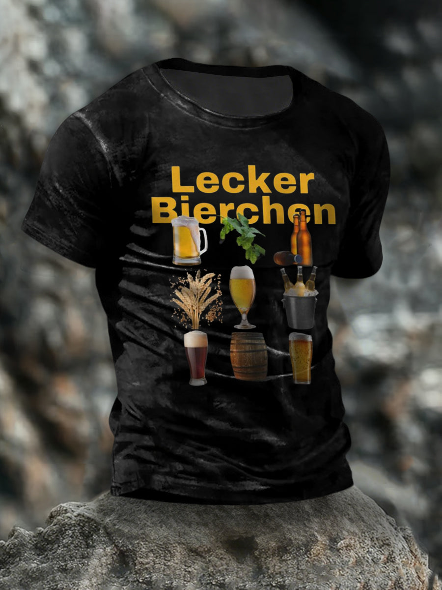 T-Shirt mit kurzen Ärmeln für Herren Hopfen und Malz
