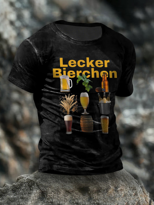 T-Shirt mit kurzen Ärmeln für Herren Hopfen und Malz