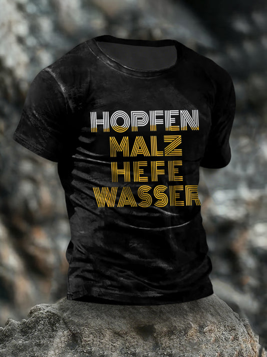 T-Shirt mit kurzen Ärmeln für Herren Hopfen und Malz