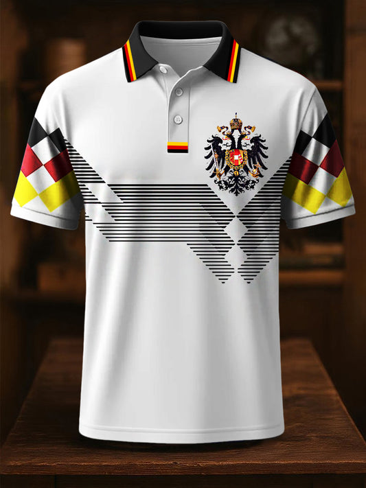 Männer schwarz rot und gelb bedruckt kurzärmliges Hemd