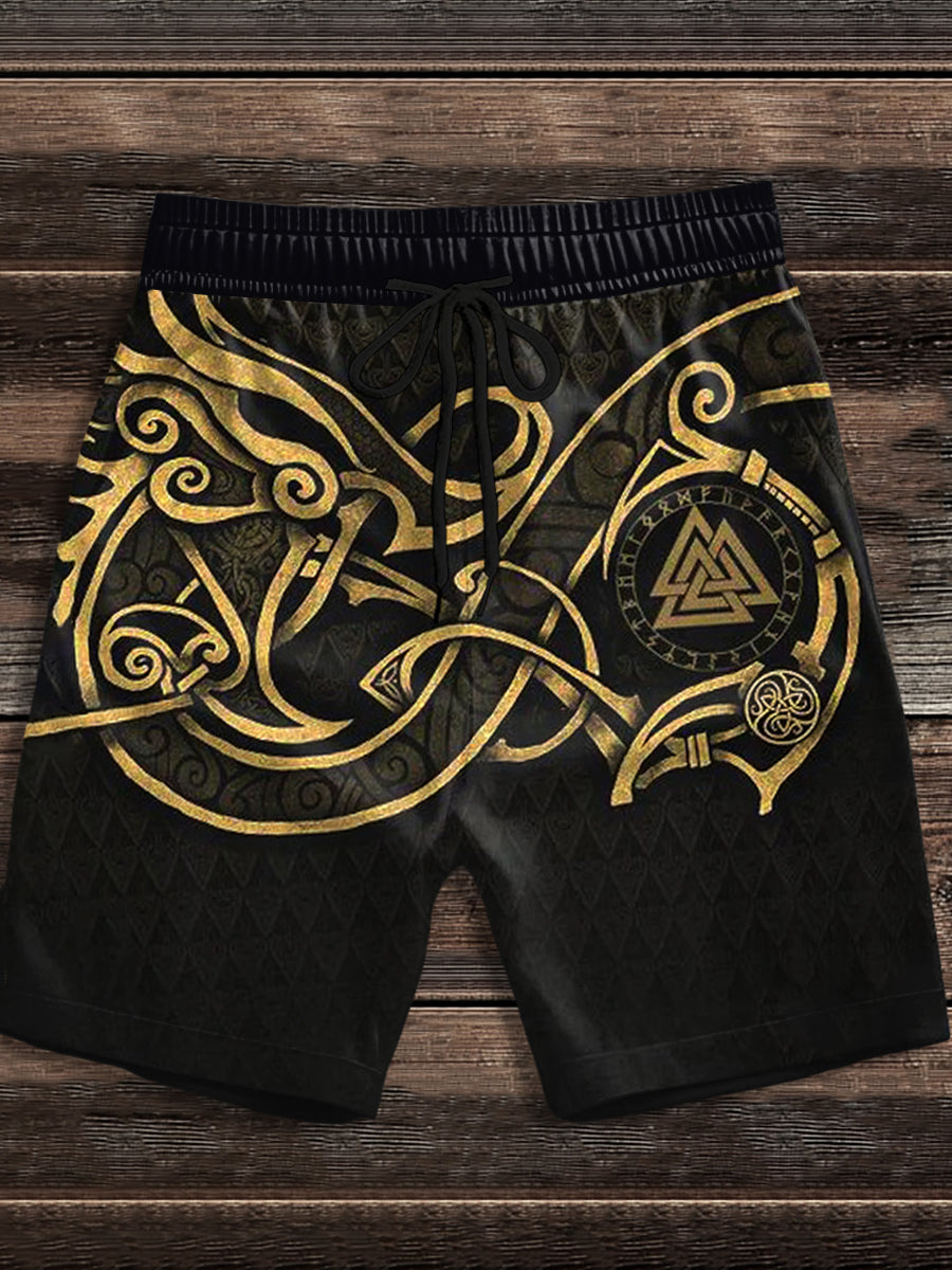 Herren-Shorts mit Viking-Print
