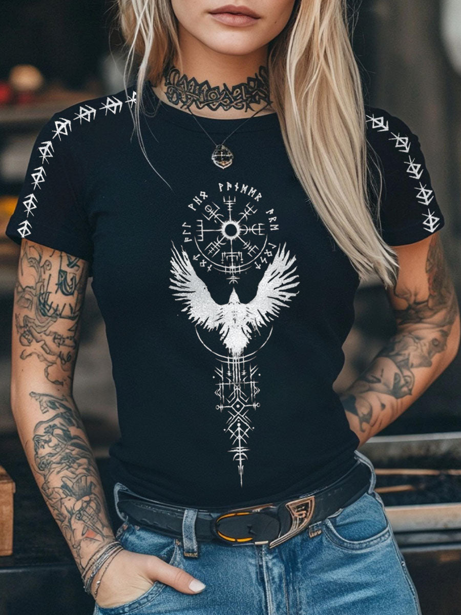 Viking inspiriertes Print T-Shirt für Frauen
