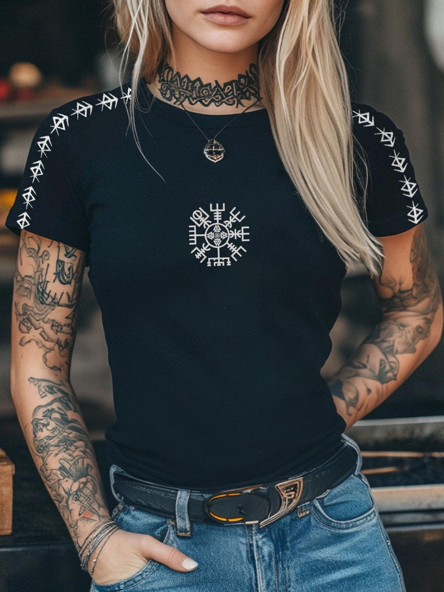 Viking inspiriertes Print T-Shirt für Frauen