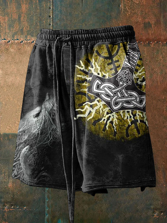 Herren-Shorts mit Viking Wolf-Print