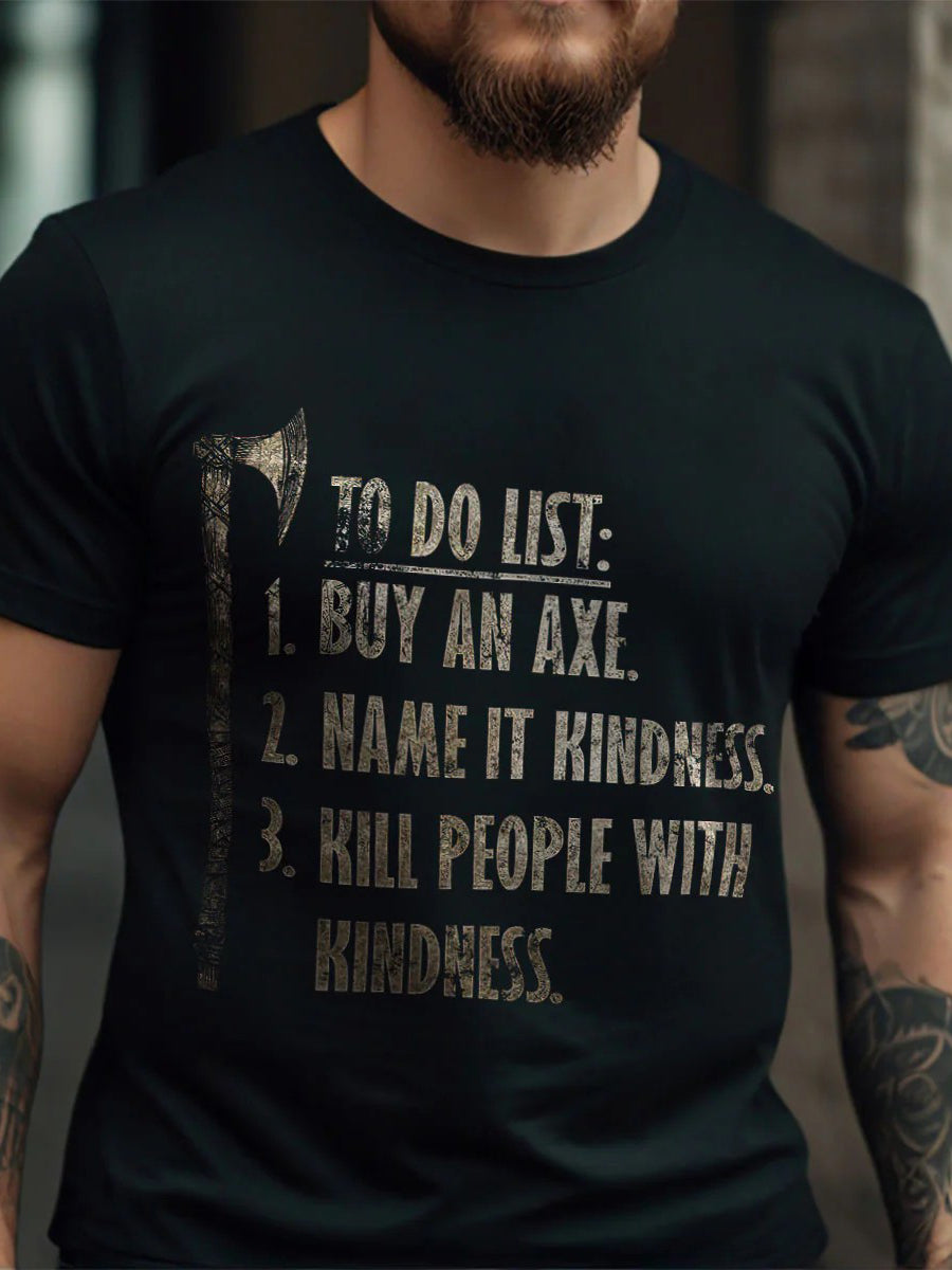 Herren-Wikinger-To-Do-Liste Kurzarm-T-Shirt
