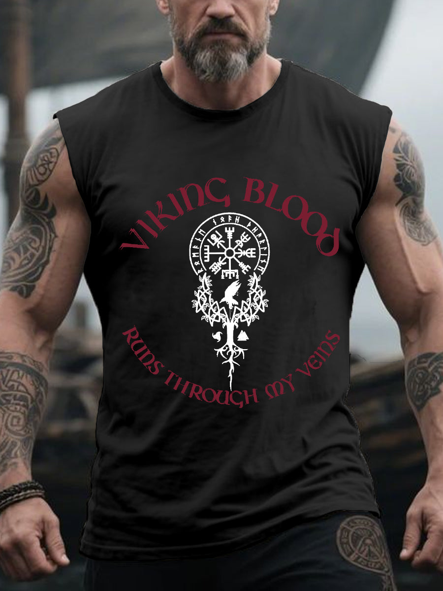 Herren Retro Viking Blood Lässiges Tank Top im nordischen Stil