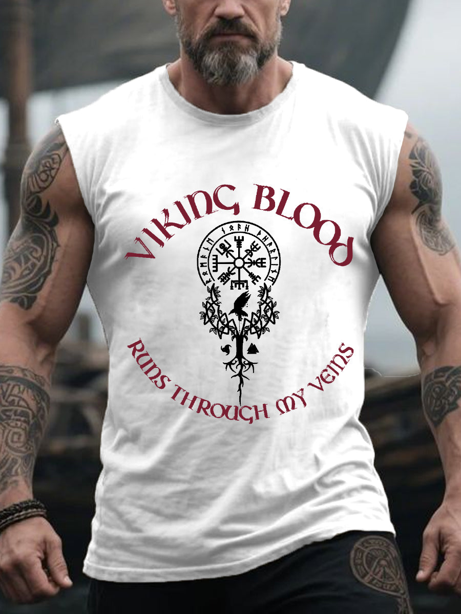 Herren Retro Viking Blood Lässiges Tank Top im nordischen Stil
