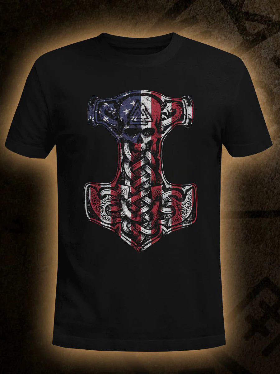 Kurzärmliges T-Shirt für Herren Viking Hammer