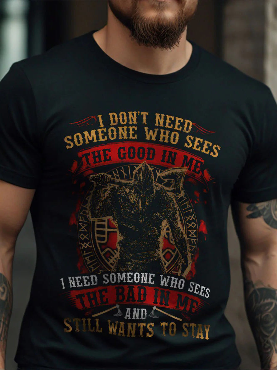 Kurz ärmel iges Herren T-Shirt The Bad In Me Viking