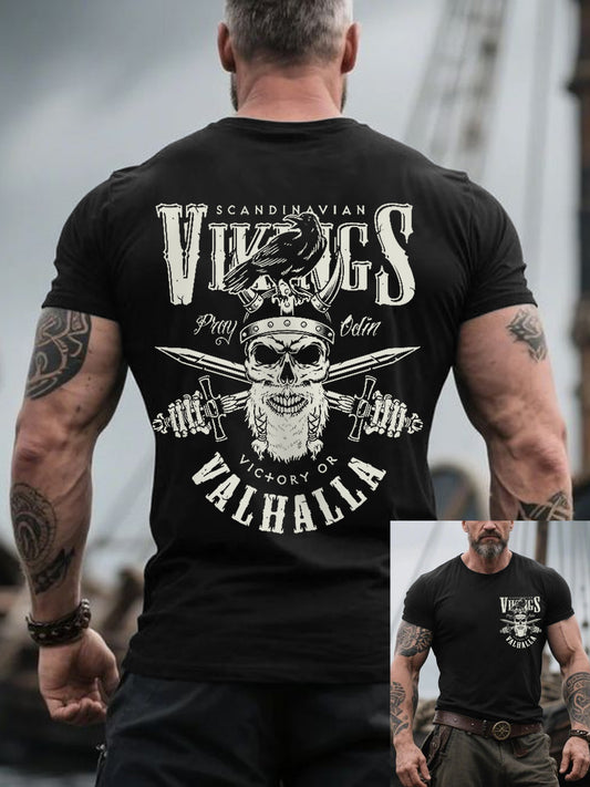 Herren Retro Viking Warrior Nordic Style Casual T-Shirt