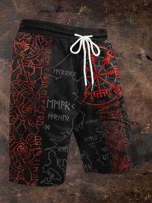 Herren-Shorts mit Viking-Print