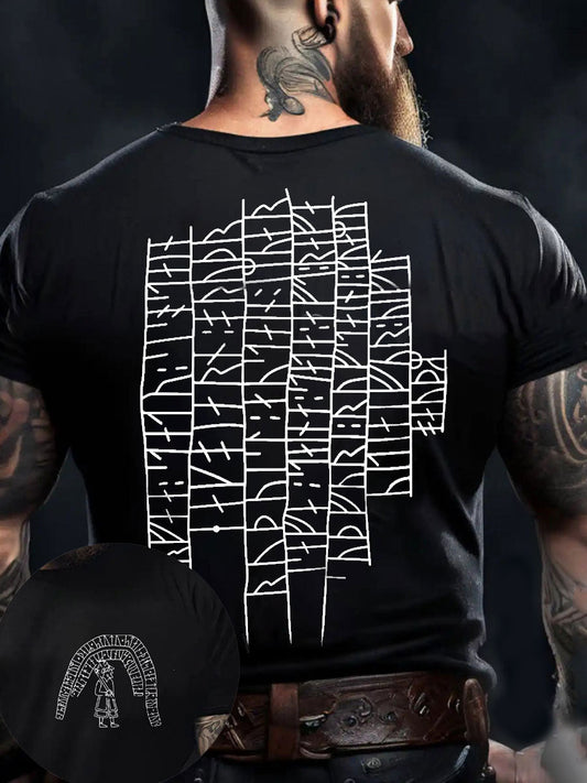 Herren Viking Style Authentisches Gotland Runes tone Norse Rune Bedrucktes T-Shirt