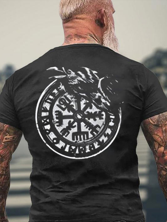 Herren Viking Style Vegvísir & Raben Bedrucktes T-Shirt