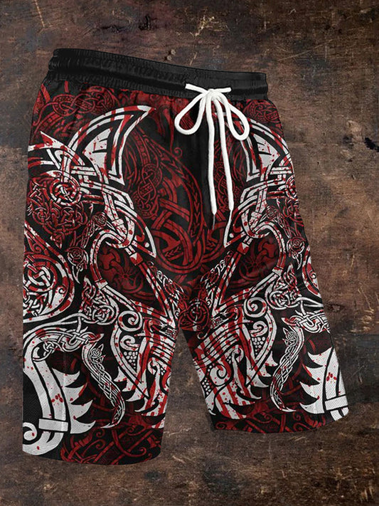 Herren-Shorts mit Viking-Print