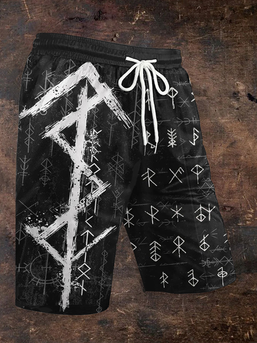 Herren-Shorts mit Viking-Print