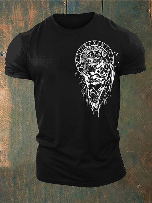Herren Viking Style Vegvísir & Raben Bedrucktes T-Shirt