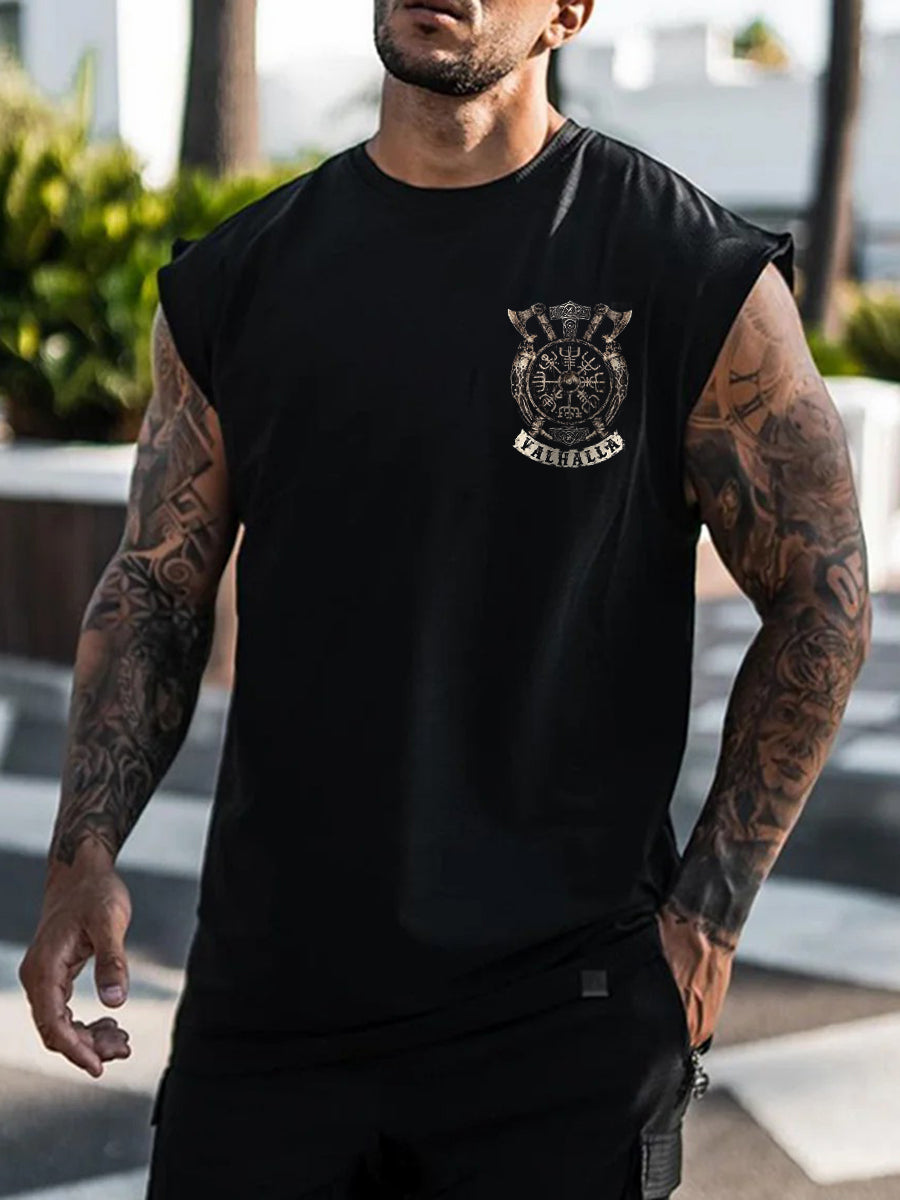 Herren Viking Print Weste Top