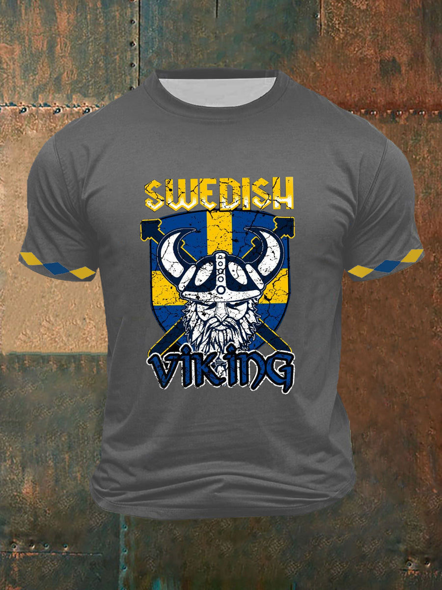 Herren Swedish Viking T-Shirt mit kurzen Ärmeln