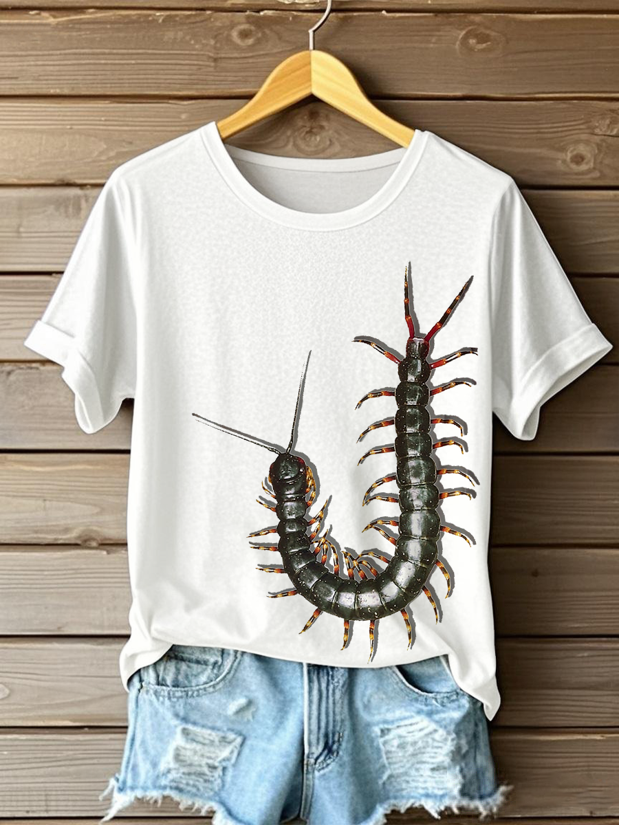 Freizeit-T-Shirts mit Tausend füßler druck für Frauen